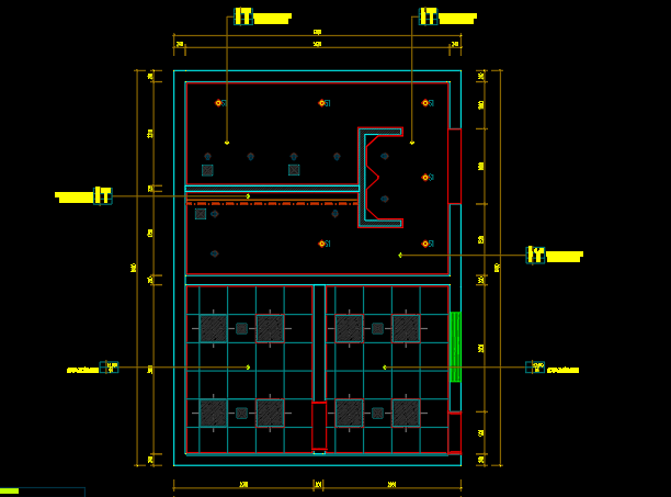 CAD construction drawing of coffee shop